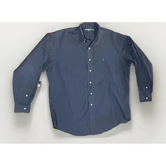 Ralph Lauren Men's Blake‎ Long Sleeve Button Down Solid Blue Shirt Casual Large - Picture 1 of 8